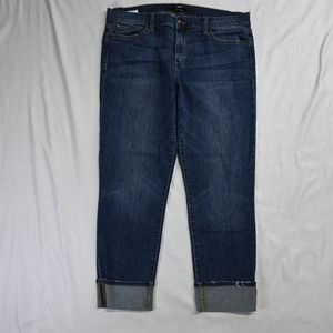 else 32 Straight Crop Cuffed Medium Wash‎ Stretch Denim Womens Jeans